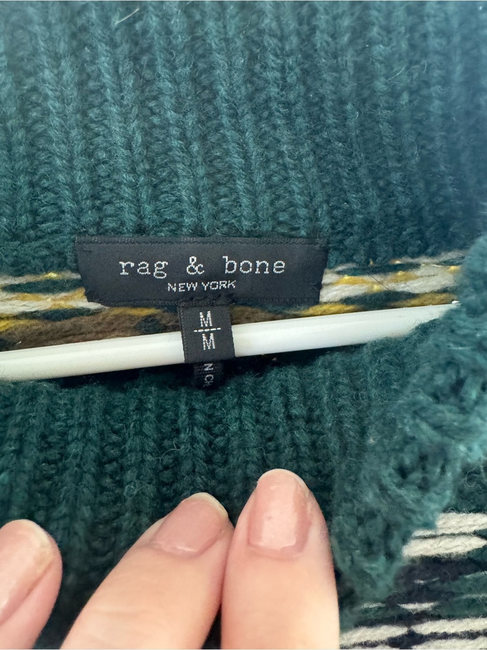 Rag & Bone Fair Isle Knit Sweater Medium Wool Blend - Picture 2 of 3